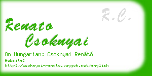 renato csoknyai business card